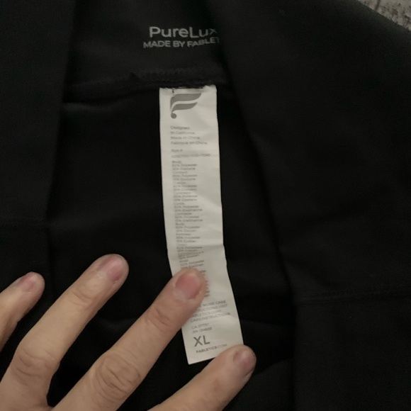 Purelux Fabletics XL Black Drawstring Ruched Leggings - Picture 3 of 4